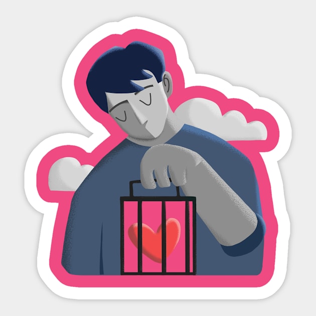 Caged love Sticker by sukanta4878